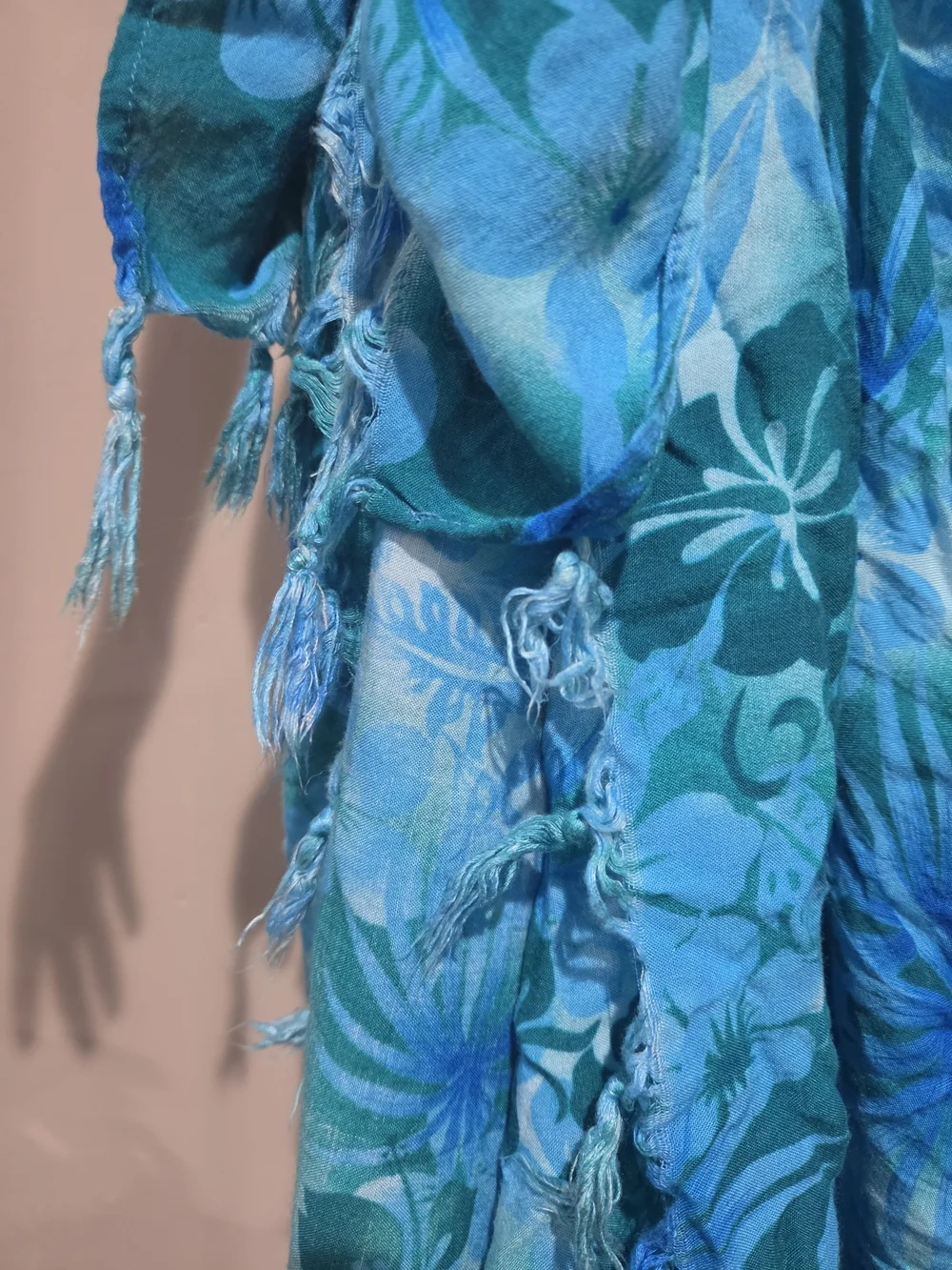 Hibiscus Collection Hawaii Blue Tropical Floral Rayon Sarong Wrap Pareo